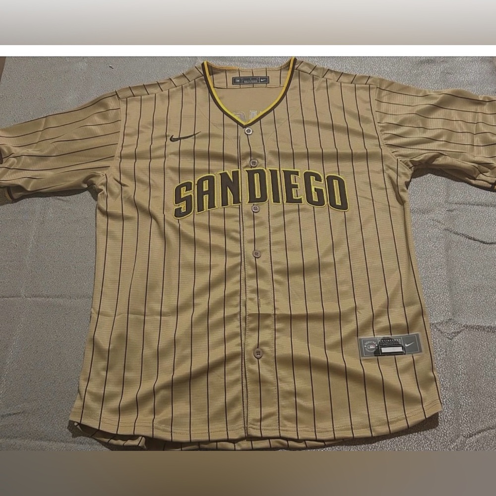 Nike San Diego Men's Beige Striped Jersey